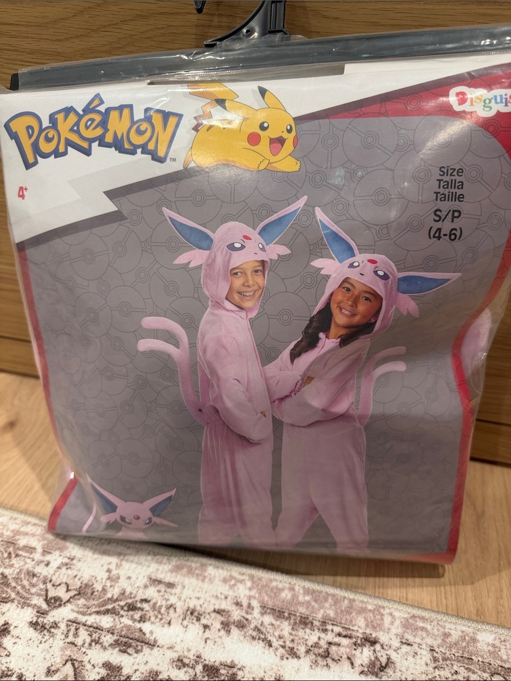 Espeon Kids Costume - Pink Onesie (Size S/P 4-6)